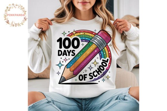 100 Days of School Rainbow Pencil PNG: A Versatile Digital Asset for Creative Projects