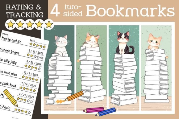 Book Rating Kids Cat Bookmark Cute Cat: A Fun Way to Track Reading Adventures