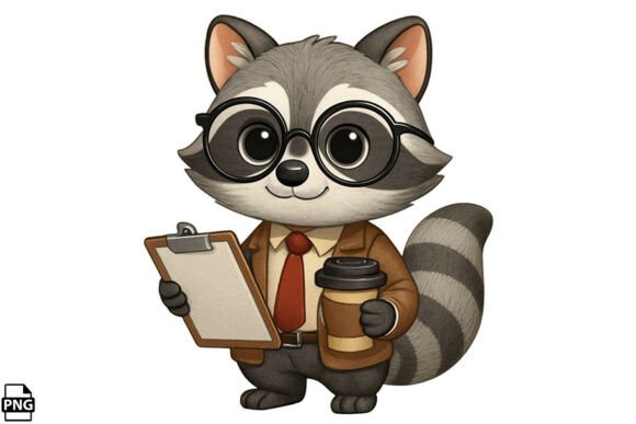 Cute Raccoon Teacher Fall Clipart PNG: A Versatile Asset for Creative and Commercial Projects