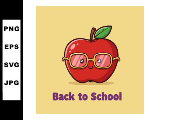 Cute Red Apple Wearing Glasses Back to School: A Versatile Visual Symbol for Educational and Creative Projects