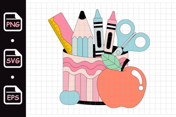 Cute School Supplies and Apple Clipart: A Versatile Design Resource for Modern Creators