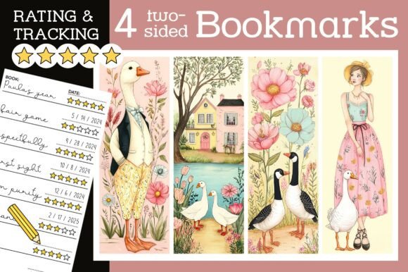 Goose Bookmark Cute Pink Bookmarks PNG: A Modern Twist on a Classic Reading Essential