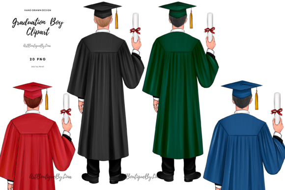 Graduate Boy Clipart for Creative Designs