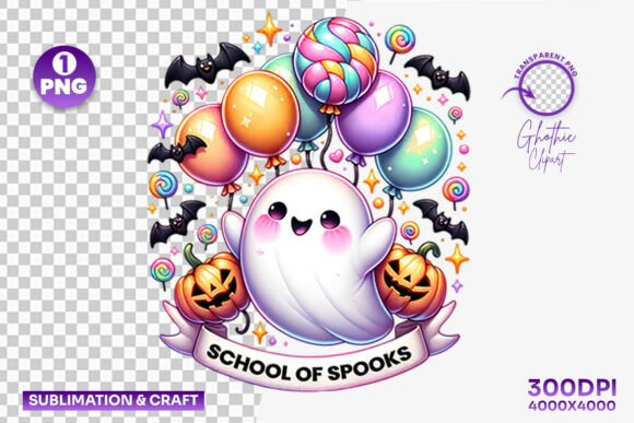 Halloween School of Spooks Ghost Clipart: A Strategic Design Asset for Creative and Commercial Use