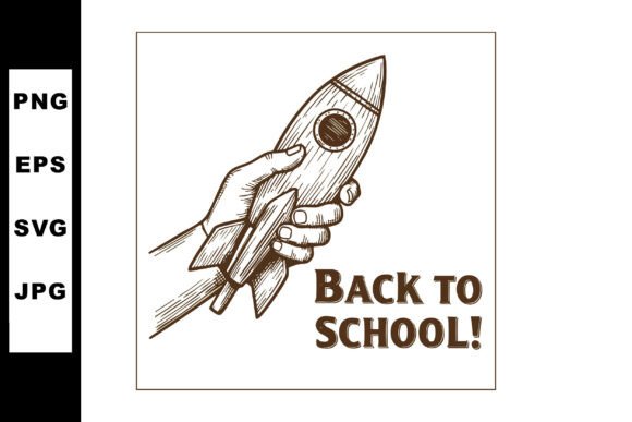 Hand Holding Rocket Ship with Back to School: A Symbol of Educational Aspiration and Creativity