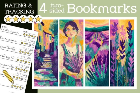 Lavender Bookmarks Provence Bookmarks: A Unique Way to Track and Rate Your Reading Journey
