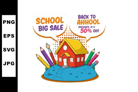 School House with Colorful Pencils Back