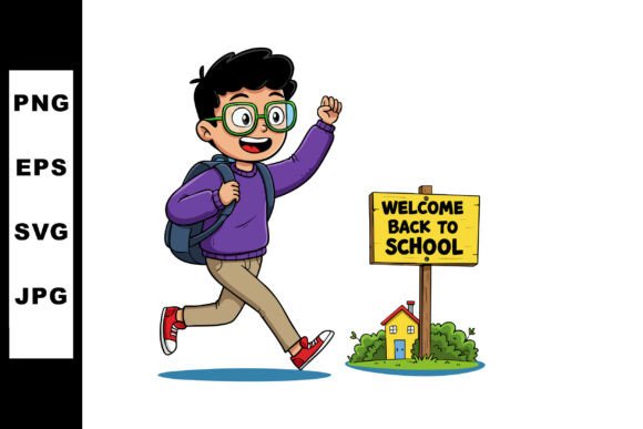 Schoolboy with Backpack Running Happily: A Symbol of Joy and New Beginnings
