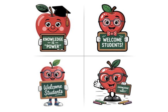 Teacher Apple Chalkboards School Clipart: A Creative Tool for Back to School Designs