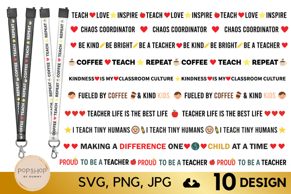 Teacher Lanyard SVG Bundle