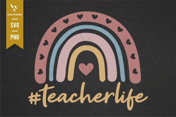 Teacher Life Retro Rainbow Back to School