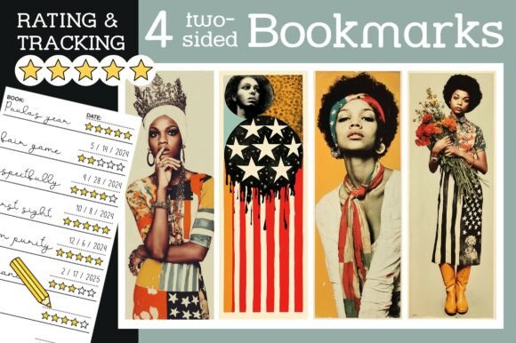 US Flag Bookmark Black Queen Bookmarks: A Unique Way to Track and Rate Your Reading Journey